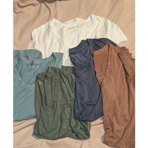 BUNDLE 5 A&F Soft Drapey V-Neck Ts